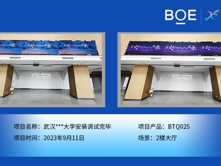 湖北武漢**大學(xué)2樓大廳BTQ025安裝調(diào)試完畢